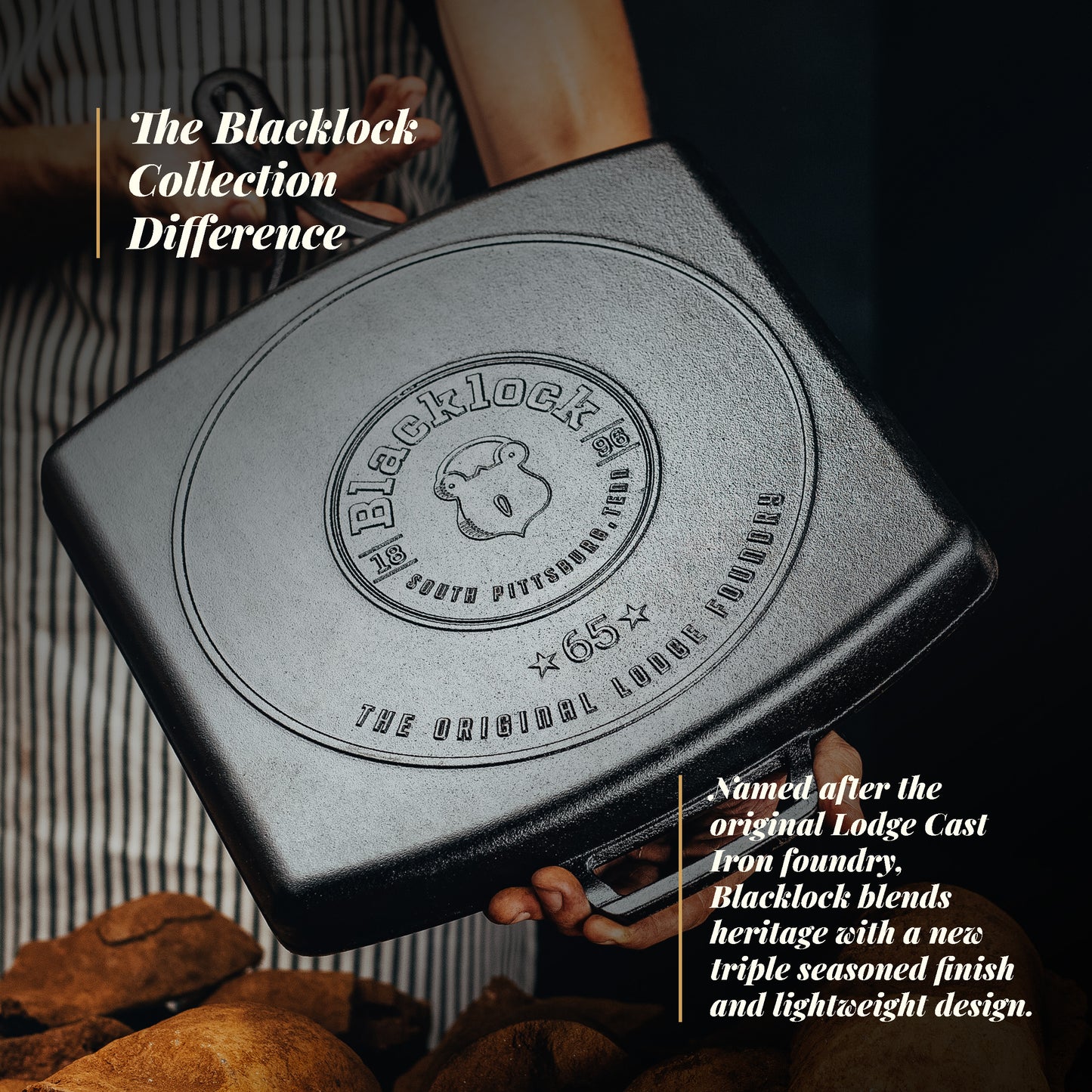 Lodge Blacklock Triple Seasoned 12" Square Grill Pan