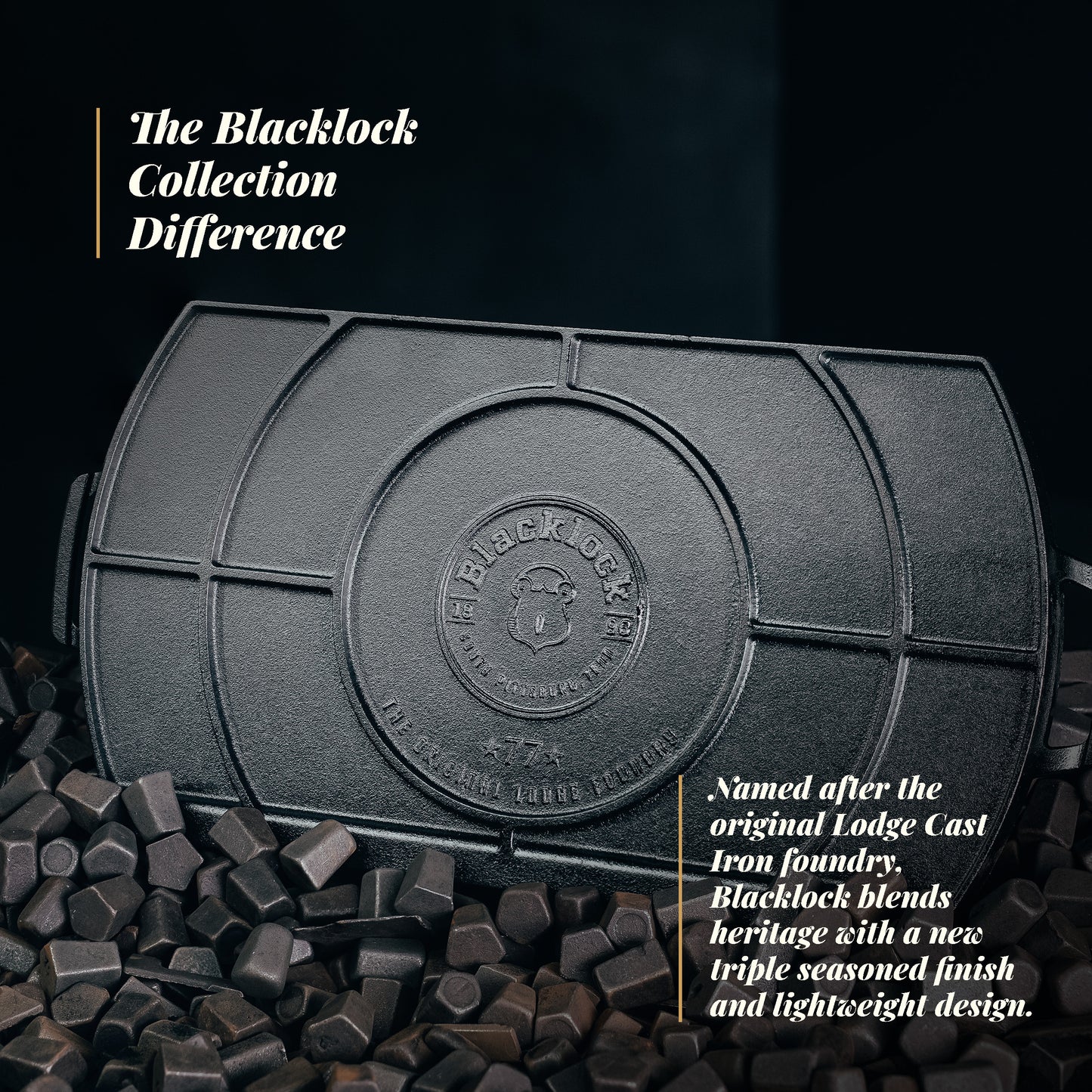 Lodge Blacklock Triple Seasoned Double Burner Griddle
