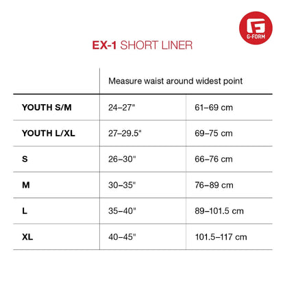 G-Form EX-1 Short Liner, Black/Yellow, Adult Small
