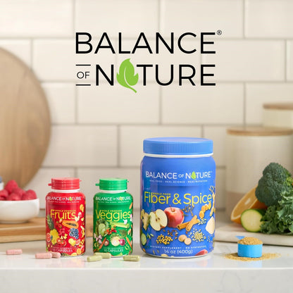 Balance of Nature Fruit and Vegetable Supplements - 90 Fruits and 90 Veggies Capsules (3-Sets) - Green and Red Superfood, Better Than Multivitamins, No Fillers/Extracts, 100% Natural Whole Food