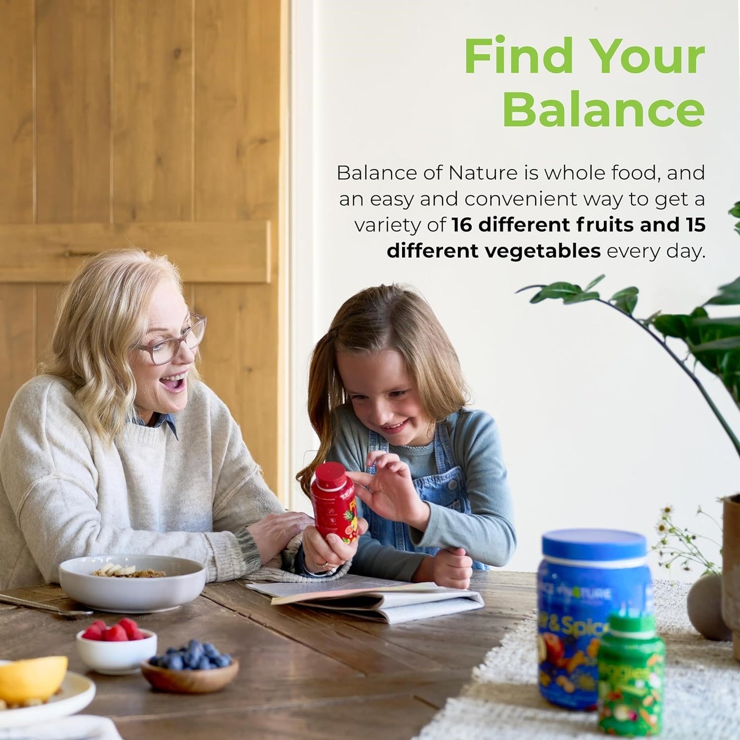 Balance Of Nature Fruit and Vegetable Supplements - 90 Fruit and 90 Veggie Capsules (2-Pack) - Daily Superfood, Better Than A Multivitamin, No Fillers, No Extracts, 100% Natural Whole Food
