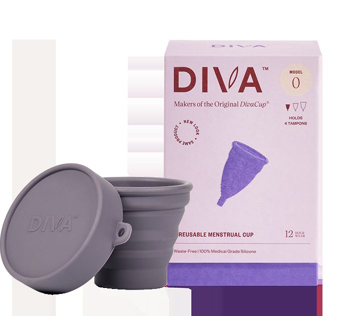 DivaCup Model 0 w/ Shaker Cleaning Cup - Reusable Menstrual Cup & Cleaning Device - BPA-Free - Leak-Free Feminine Hygiene - Tampon and Pad Alternative - Up to 12 Hours of Protection