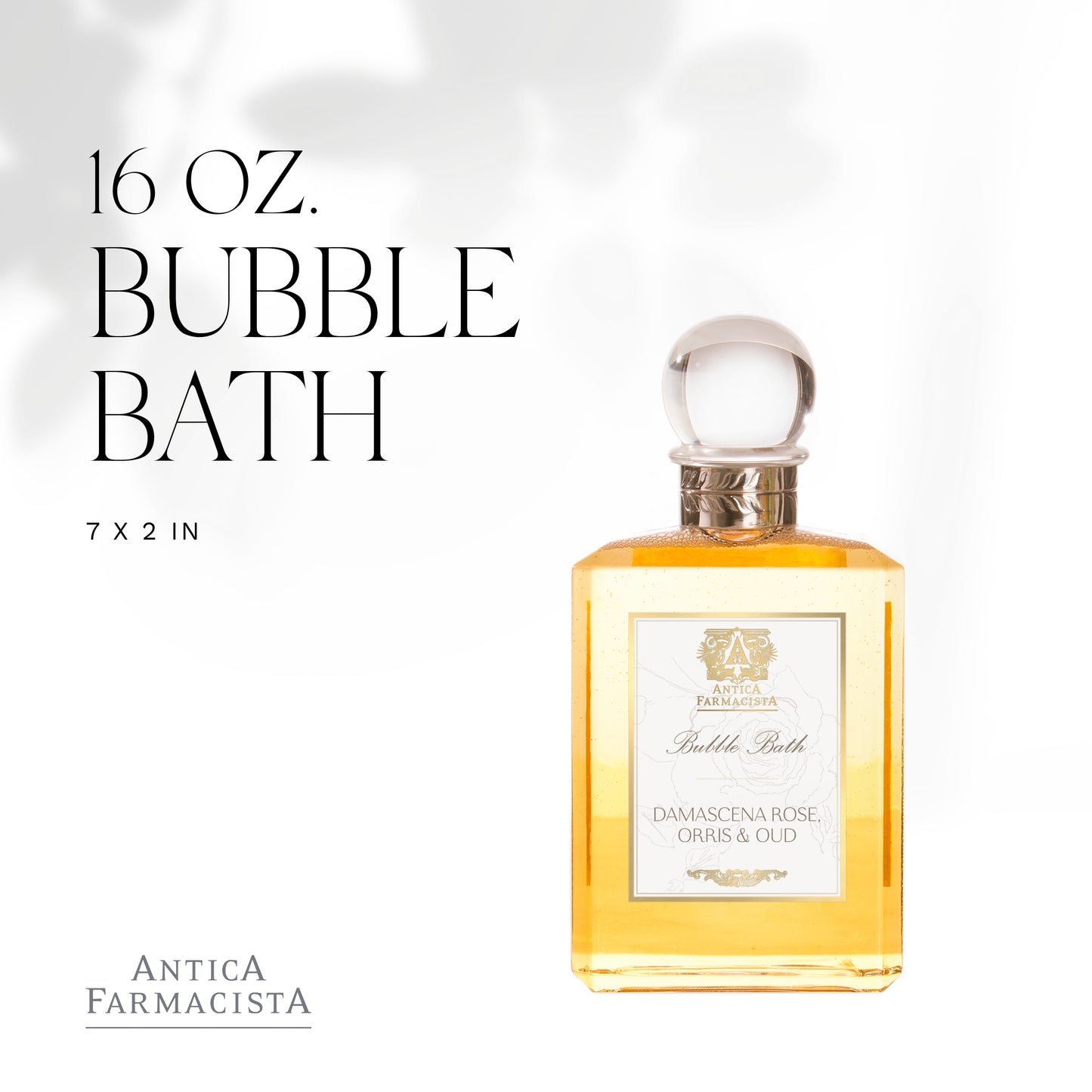 Antica Farmacista Damascena Rose Orris and Oud Bubble Bath, 15.8 Fl Oz