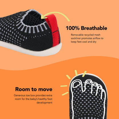 See Kai Run - Baby Knit Slip-on Shoe for Infants, Black, Infant 5