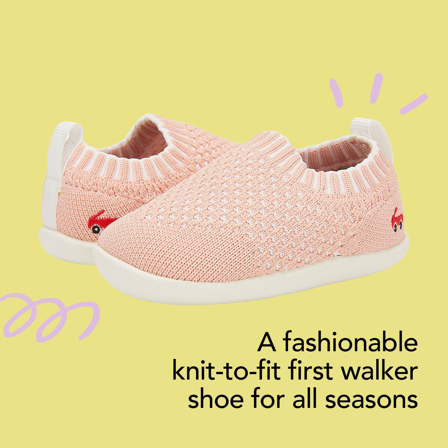 See Kai Run - Baby Knit Slip-on Shoe for Infants, Pink, Infant 6