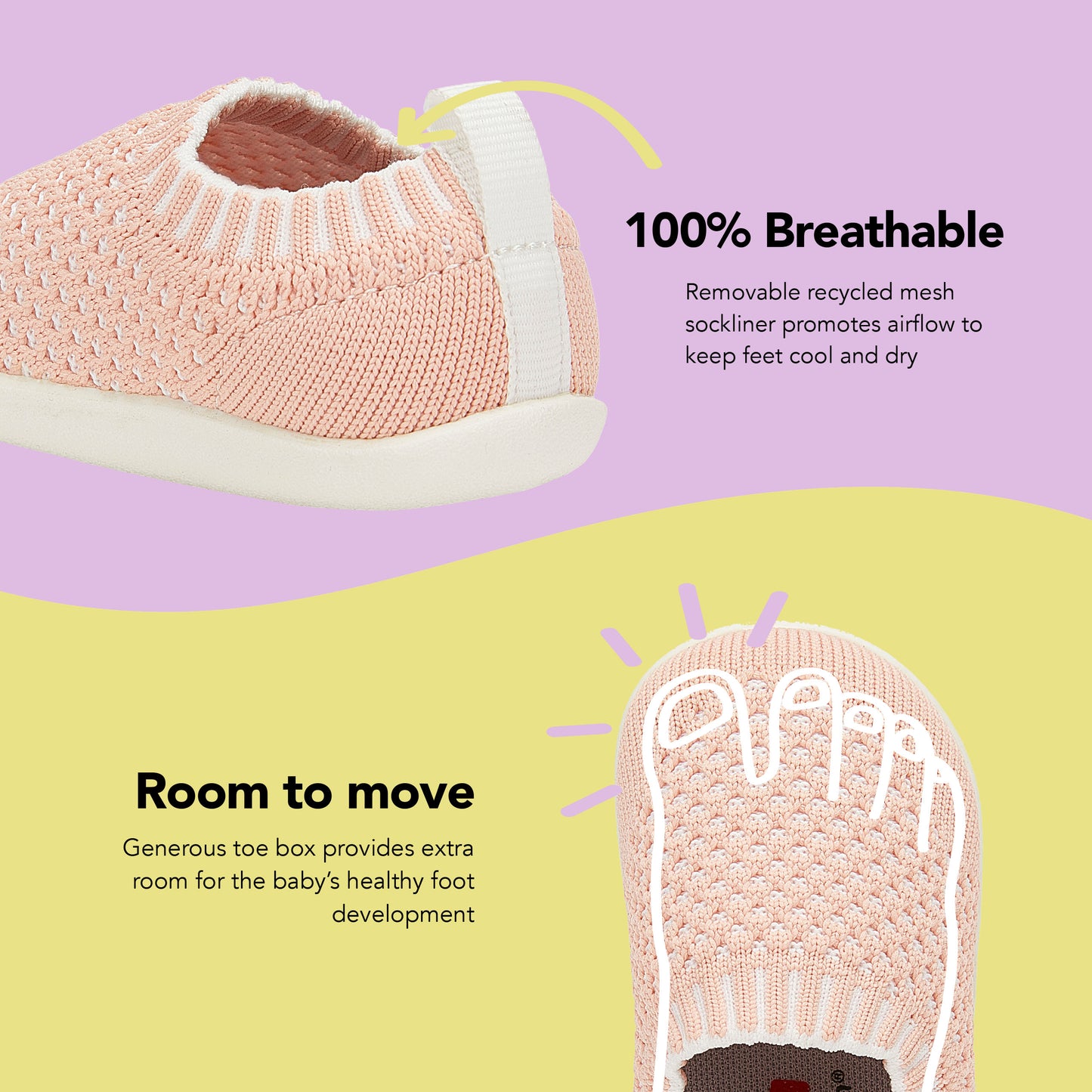 See Kai Run - Baby Knit Slip-on Shoe for Infants, Pink, Infant 6