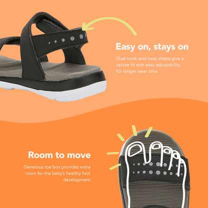 See Kai Run, Billie FlexiRun Water-Friendly Sandals for Kids, Black, 5 M US Toddler