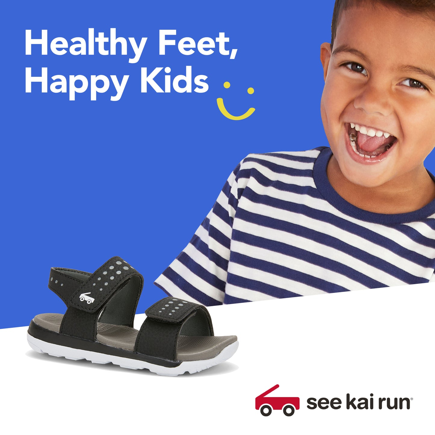 See Kai Run, Billie FlexiRun Water-Friendly Sandals for Kids, Black, 8 M US Toddler