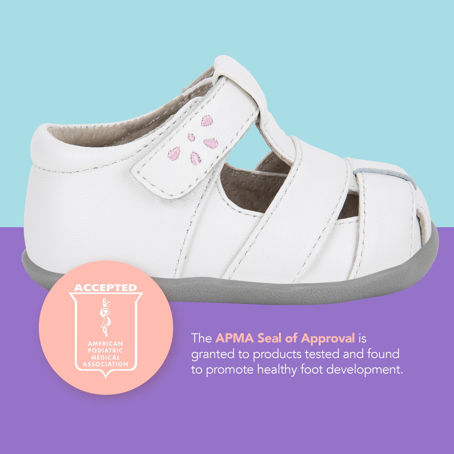 See Kai Run, Brook III Sandals for Infants, White/Pink, 5