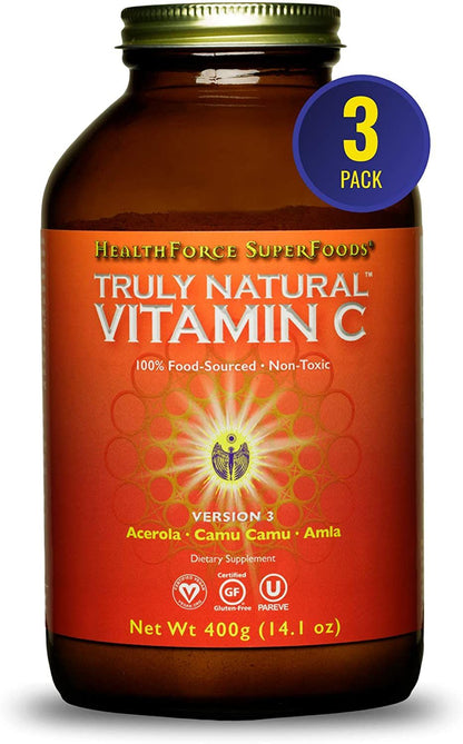 HealthForce SuperFoods Truly Natural Vitamin C - 400 g - Pack of 3