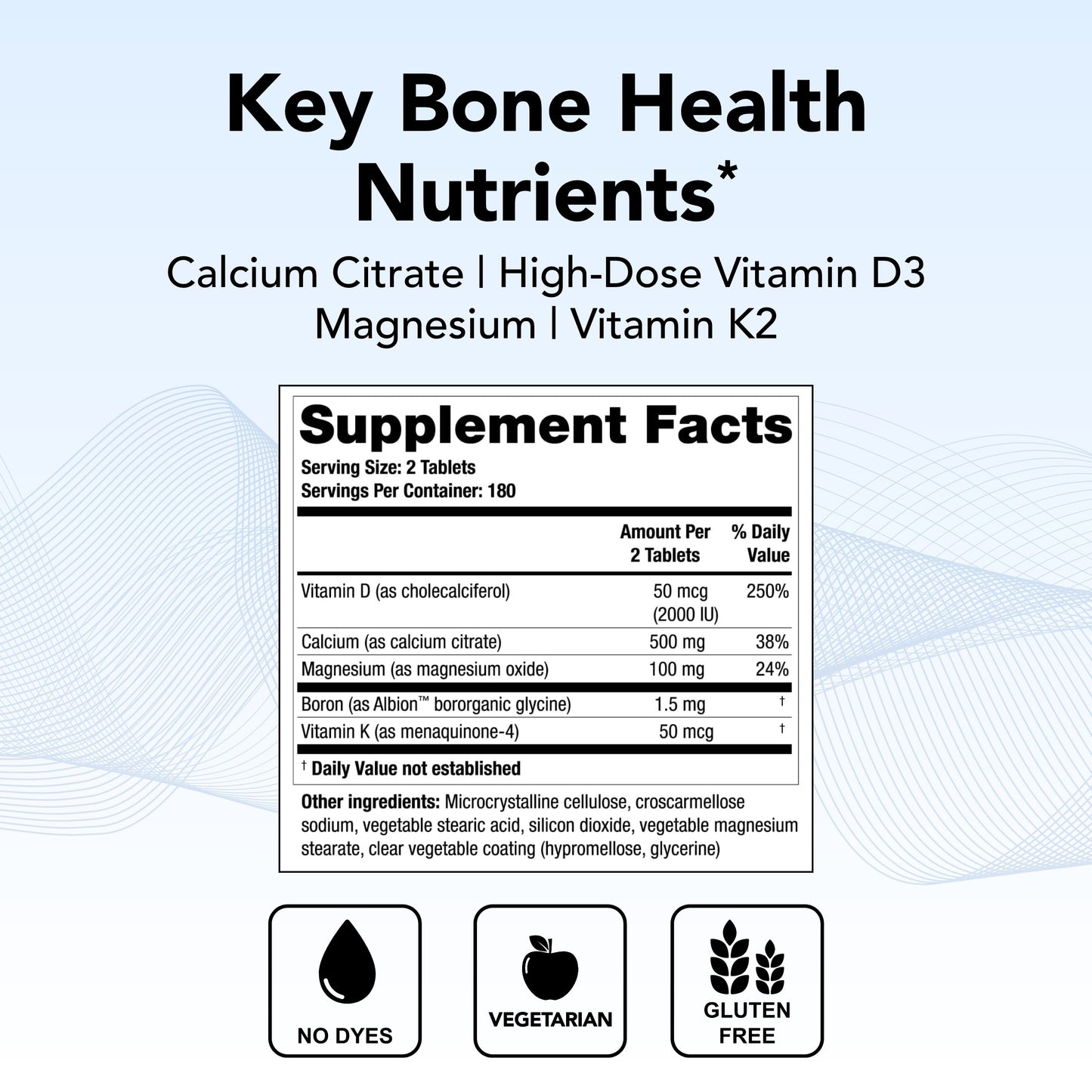Theralogix TheraCal D4000 - Bone Health Support Supplement with Calcium, Magnesium, Vitamin D3, Vitamin K2 & Boron* - 90-Day Supply - NSF Certified - 360 Tablets
