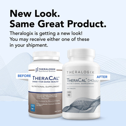 Theralogix TheraCal D4000 - Bone Health Support Supplement with Calcium, Magnesium, Vitamin D3, Vitamin K2 & Boron* - 90-Day Supply - NSF Certified - 360 Tablets
