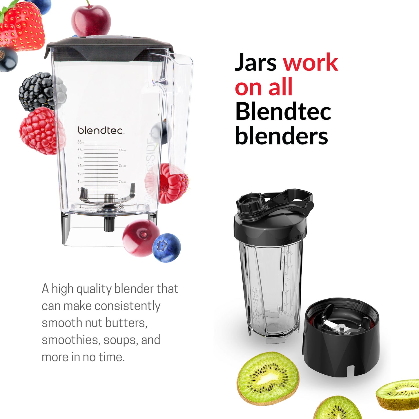 Blendtec Classic 575 Blender - WildSide+ Jar - Professional-Grade Power - Self-Cleaning - 4 Pre-programmed Cycles - 5-Speeds - Black, 90 oz
