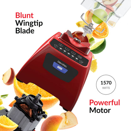 Blendtec Classic 575 Blender WildSide (90oz) and FourSide Jar (75 oz) BUNDLE-Professional-Grade Power-Self-Cleaning-4 Pre-programmed Cycles-5-Speeds-Poppy, 90 Oz, Poppy Red