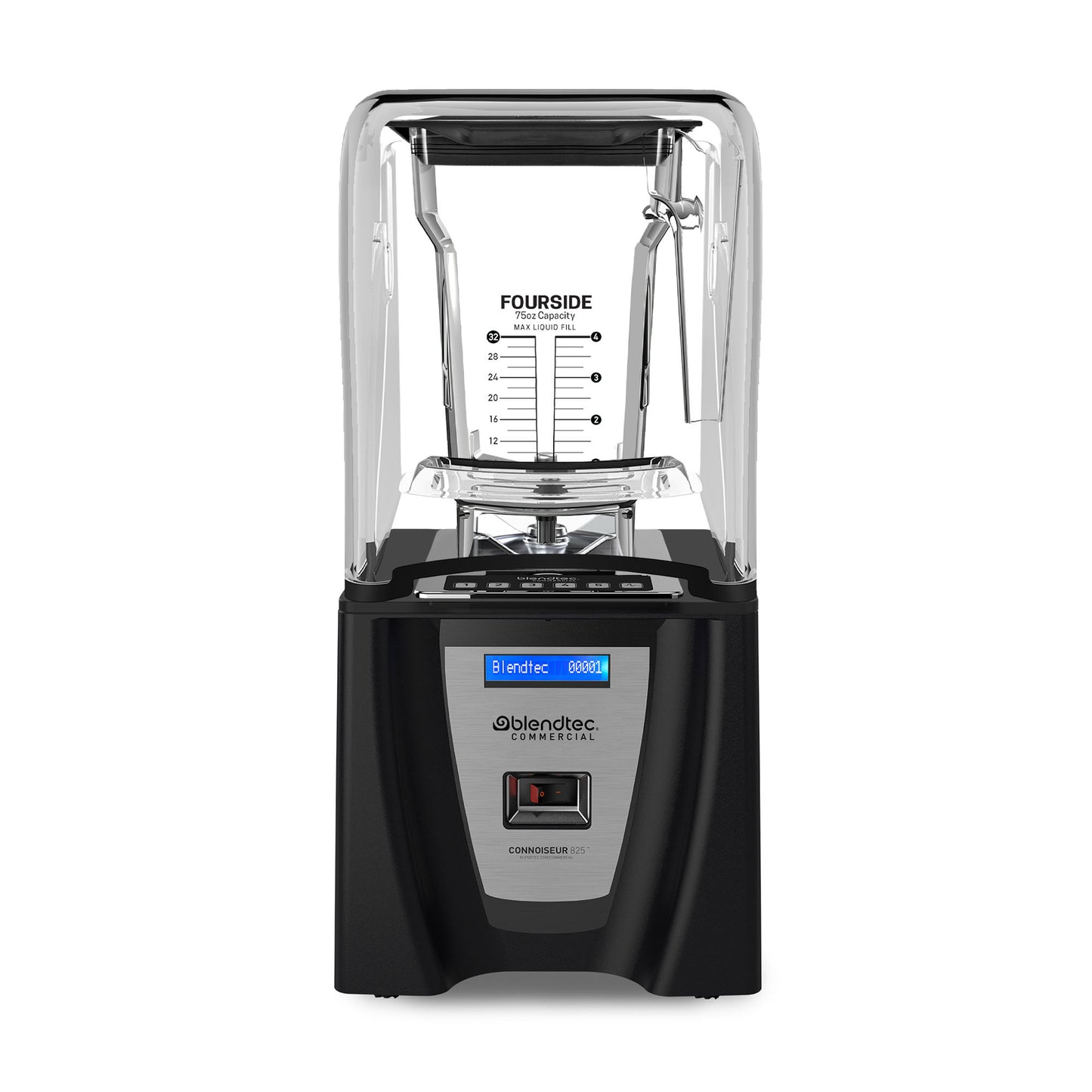 Blendtec Connoisseur 825, SpaceSaver, Commercial Blender, FourSide Jar, Vented Gripper Lid, Black