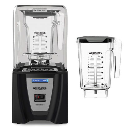 Blendtec Connoisseur 825 Professional Blender, FourSide and WildSide+ Jar BUNDLE, Blendtec Q Series Sound Enclosure, Industries Strongest Professional-Grade Power, 30 Pre-programmed Cycles