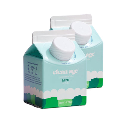 Clean Age 62 Count Mint Toothpaste Tabs 2PK Bundle