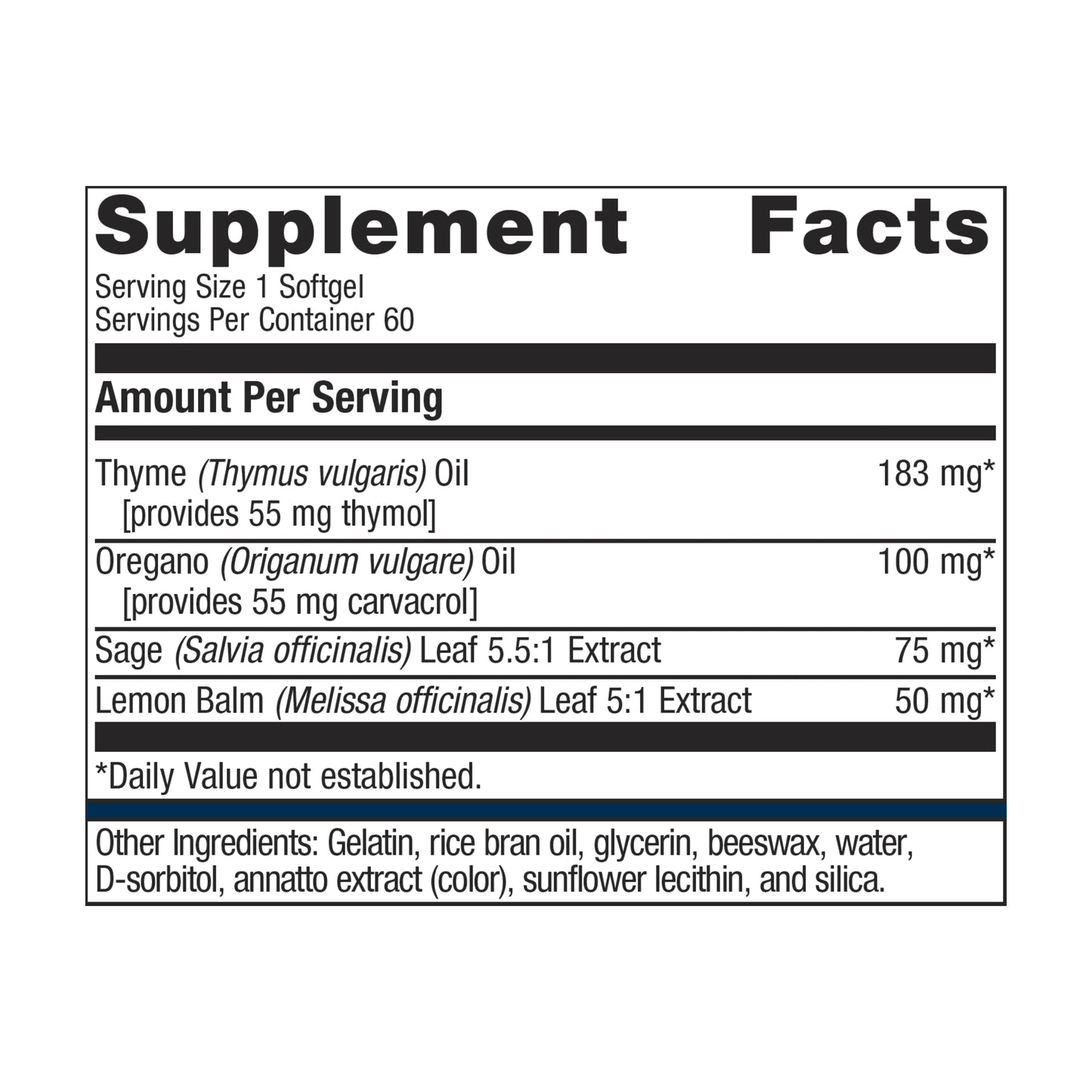Metagenics CandiBactin-AR Nutritional Supplement Concentrated Thyme and Oregano Essential Oils Blended Bottle - 60 Count