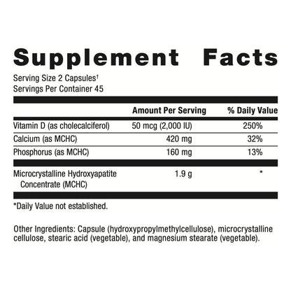 Metagenics Bone Builder Forte Capsules with Calcium, Phosphorus and Vitamin D 2000 IU to Help Maintain Healthy Bone Density - 45 Servings