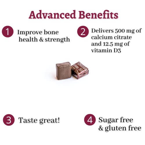 Bariatric Advantage Calcium Citrate Chewy Bites 500mg with Vitamin D3 for Bariatric Surgery Patients Including Gastric Bypass and Sleeve Gastrectomy, Sugar Free - Assorted Sweet Flavor, 90 Count