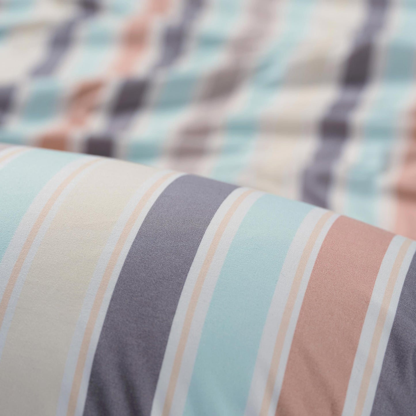 Chanasya 3-Piece Reversible Ultra Soft Brushed Microfiber Velvet Bedding Comforter Duvet Cover Set - Pastel Pink Stripe Print - (1 Duvet Cover & 2 Pillow Shams) - Twin Bed