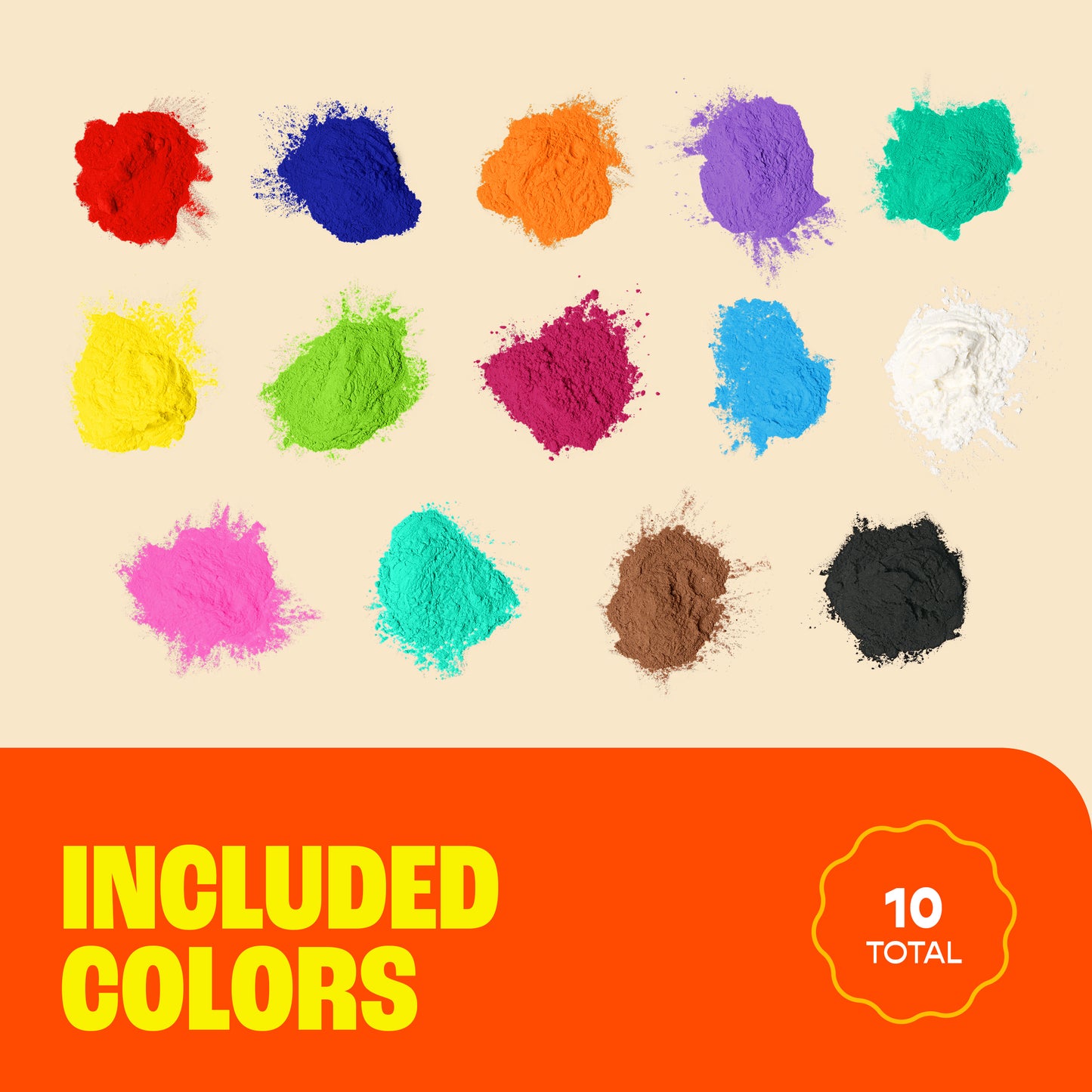 Chameleon Colors - 120 Individual Assorted Holi Powder Bags - 100 Grams Each - 10 Color Variety
