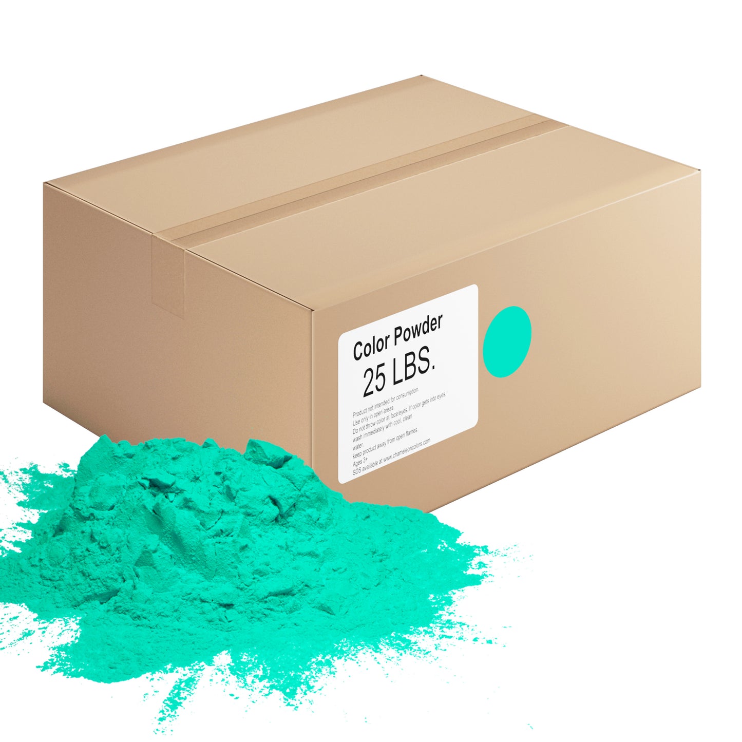 Chameleon Colors - Bulk Color Powder - Aquamarine Holi Colored Chalk - 25 Pounds