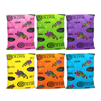 Chameleon Colors - 6 Colors of Holi Powder - 30 Pounds (5 Pounds per Bag) - Pack of 6