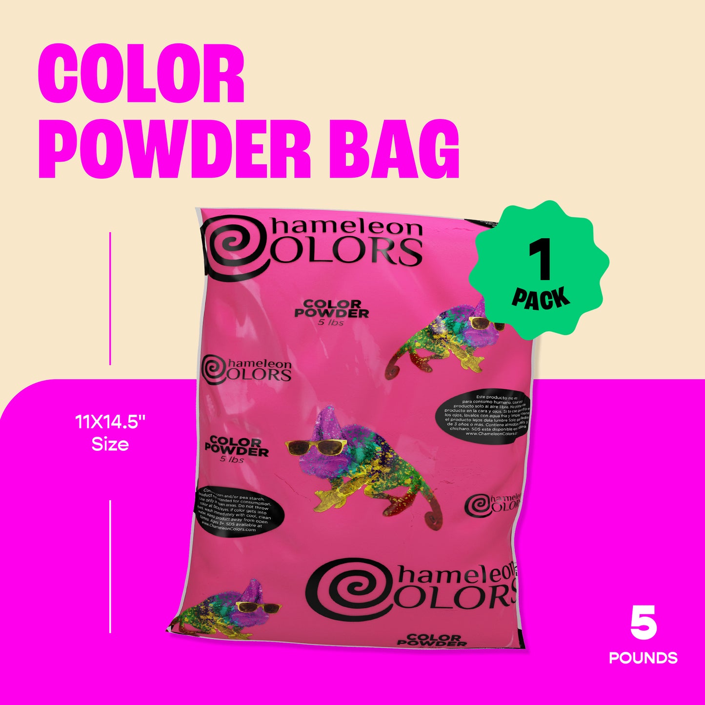 Chameleon Colors Color Powder, Magenta Color Powder, 5 Pounds