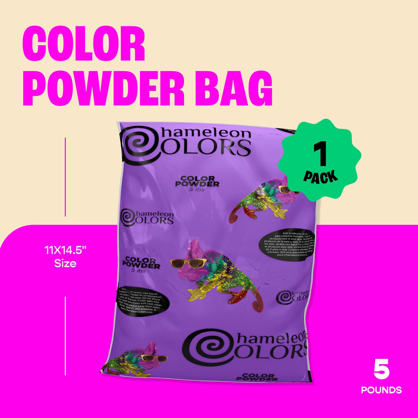 Chameleon Colors Color Powder, Purple Color Powder, 5 Pounds