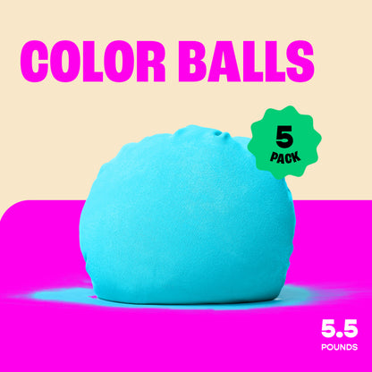 Chameleon Colors Jumbo Color Balls, Multicolored Pre-Filled and Refillable Color War Color Powder Balls, Pack of 5