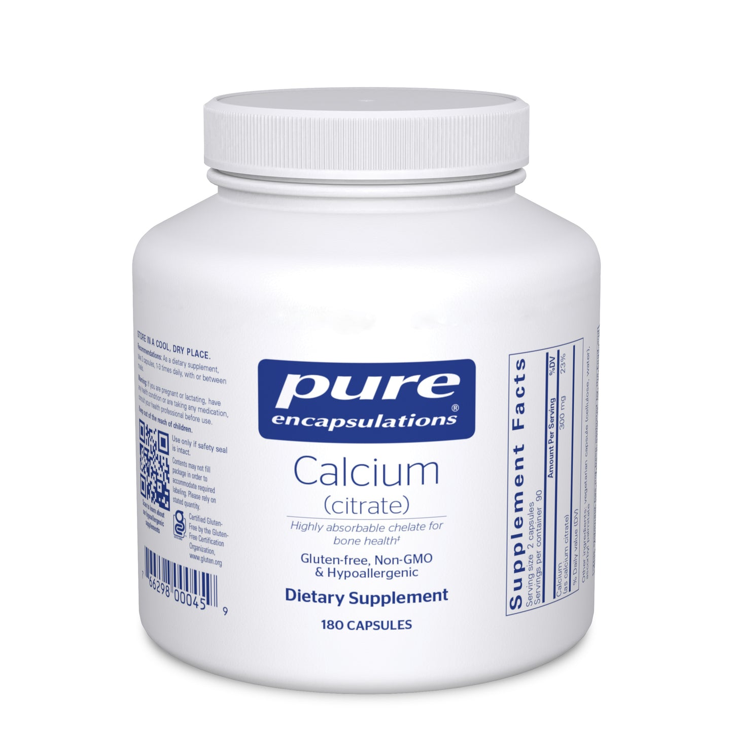 Pure Encapsulations Calcium (Citrate) | Supplement for Bones and Teeth, Colon Health, and Cardiovascular Support* | 180 counts