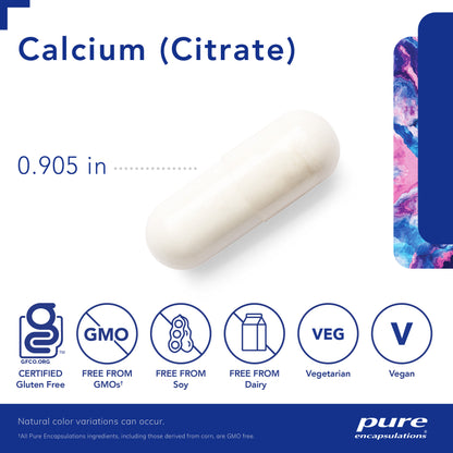 Pure Encapsulations Calcium (Citrate) | Supplement for Bones and Teeth, Colon Health, and Cardiovascular Support* | 180 counts