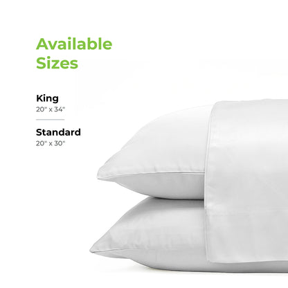 Cariloha Classic Bamboo Pillowcase Set - Enhanced Relaxation and Sleep - King - White