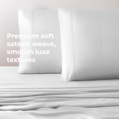 Cariloha Resort Bamboo Pillowcase Set - Breathable Fabric, Moisture-Wicking and Irresistibly Soft - King - White - Set of 2
