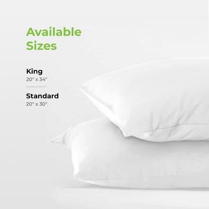 Cariloha Resort Bamboo Pillowcase Set - Breathable Fabric, Moisture-Wicking and Irresistibly Soft - King - White - Set of 2