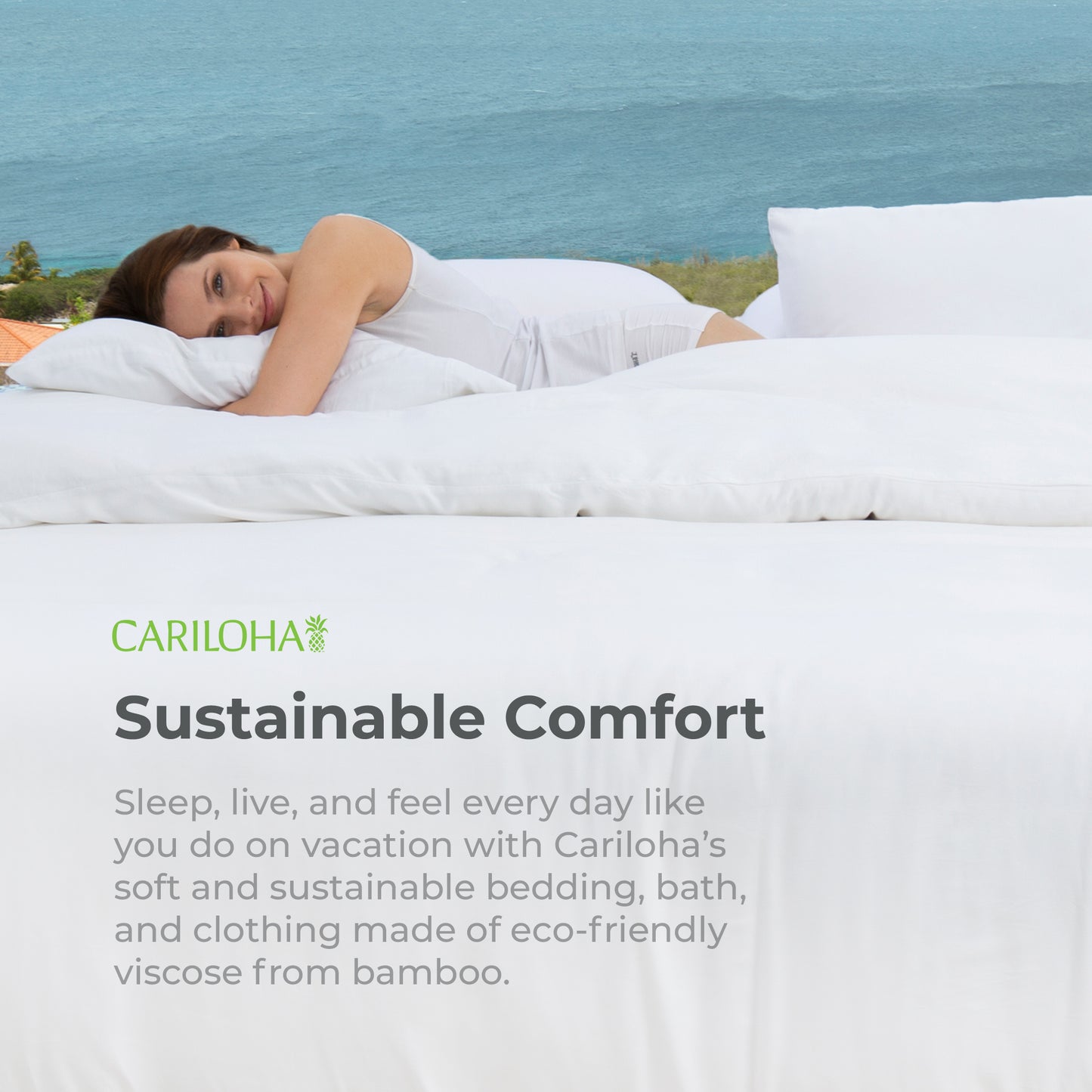 Cariloha Resort Bamboo Pillowcase Set - Breathable Fabric, Moisture-Wicking and Irresistibly Soft - King - White - Set of 2