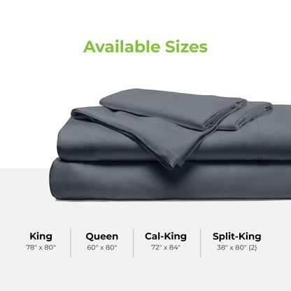 Cariloha Resort Bamboo 4-Piece Bed Sheet Set - Cooling, Odor-Resistant, Eco-Friendly, Hypoallergenic, Soft and Durable - Flat and Fitted Sheets and Two Pillowcases - Queen - Blue Lagoon
