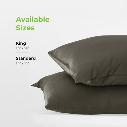 Cariloha Resort Bamboo Pillowcase Set - Breathable Fabric, Moisture-Wicking and Irresistibly Soft - King - Onyx - Set of 2