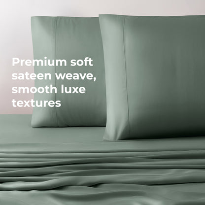 Cariloha Resort Bamboo Pillowcase Set - Breathable Fabric, Moisture-Wicking and Irresistibly Soft - Standard - Ocean Mist - Set of 2