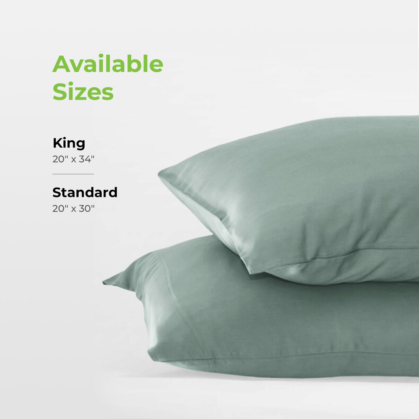Cariloha Resort Bamboo Pillowcase Set - Breathable Fabric, Moisture-Wicking and Irresistibly Soft - Standard - Ocean Mist - Set of 2