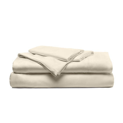 Cariloha Resort Bamboo 4-Piece Bed Sheet Set - Cooling, Odor-Resistant, Eco-Friendly, Hypoallergenic, Soft and Durable - Flat and Fitted Sheets and Two Pillowcases - California King - Coconut Milk