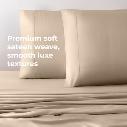 Cariloha Resort Bamboo Pillowcase Set - Breathable Fabric, Moisture-Wicking and Irresistibly Soft - King - Stone - Set of 2