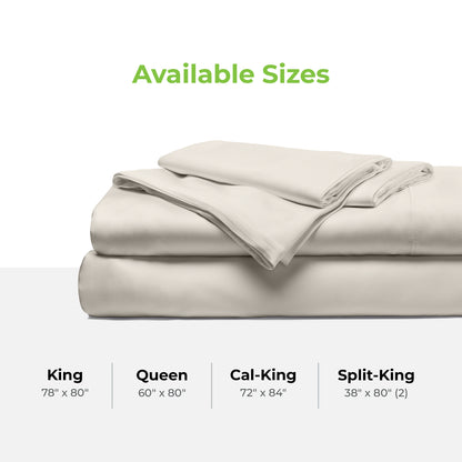 Cariloha Resort Bamboo 4-Piece Bed Sheet Set - Cooling, Odor-Resistant, Eco-Friendly, Hypoallergenic, Soft and Durable - Flat and Fitted Sheets and Two Pillowcases - King - Harbor Gray