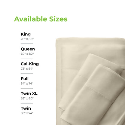 Cariloha Classic Bamboo-Viscose 4-Piece Bed Sheet Set - Cooling and Comfortable for Rest and Relaxation - Flat and Fitted Sheet and Two Pillowcases - King - Sage