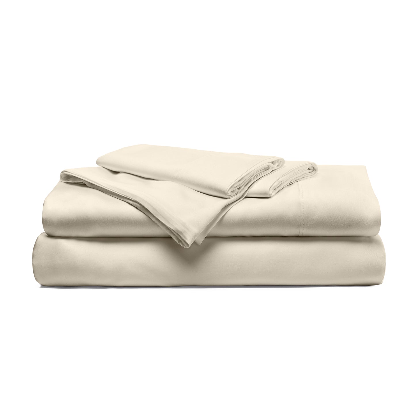 Cariloha Resort Bamboo 4-Piece Bed Sheet Set - Cooling, Odor-Resistant, Eco-Friendly, Hypoallergenic, Soft and Durable - Flat and Fitted Sheets and Two Pillowcases - Split King - Coconut Milk