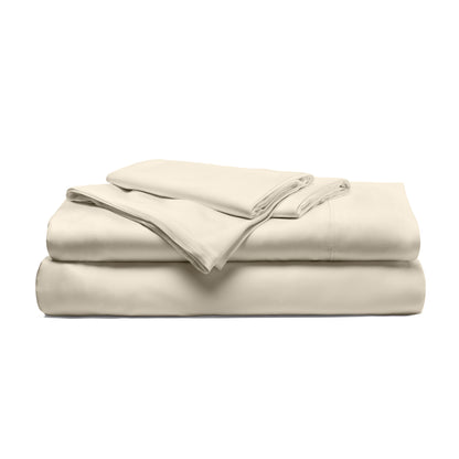 Cariloha Resort Bamboo 4-Piece Bed Sheet Set - Cooling, Odor-Resistant, Eco-Friendly, Hypoallergenic, Soft and Durable - Flat and Fitted Sheets and Two Pillowcases - Split King - Coconut Milk
