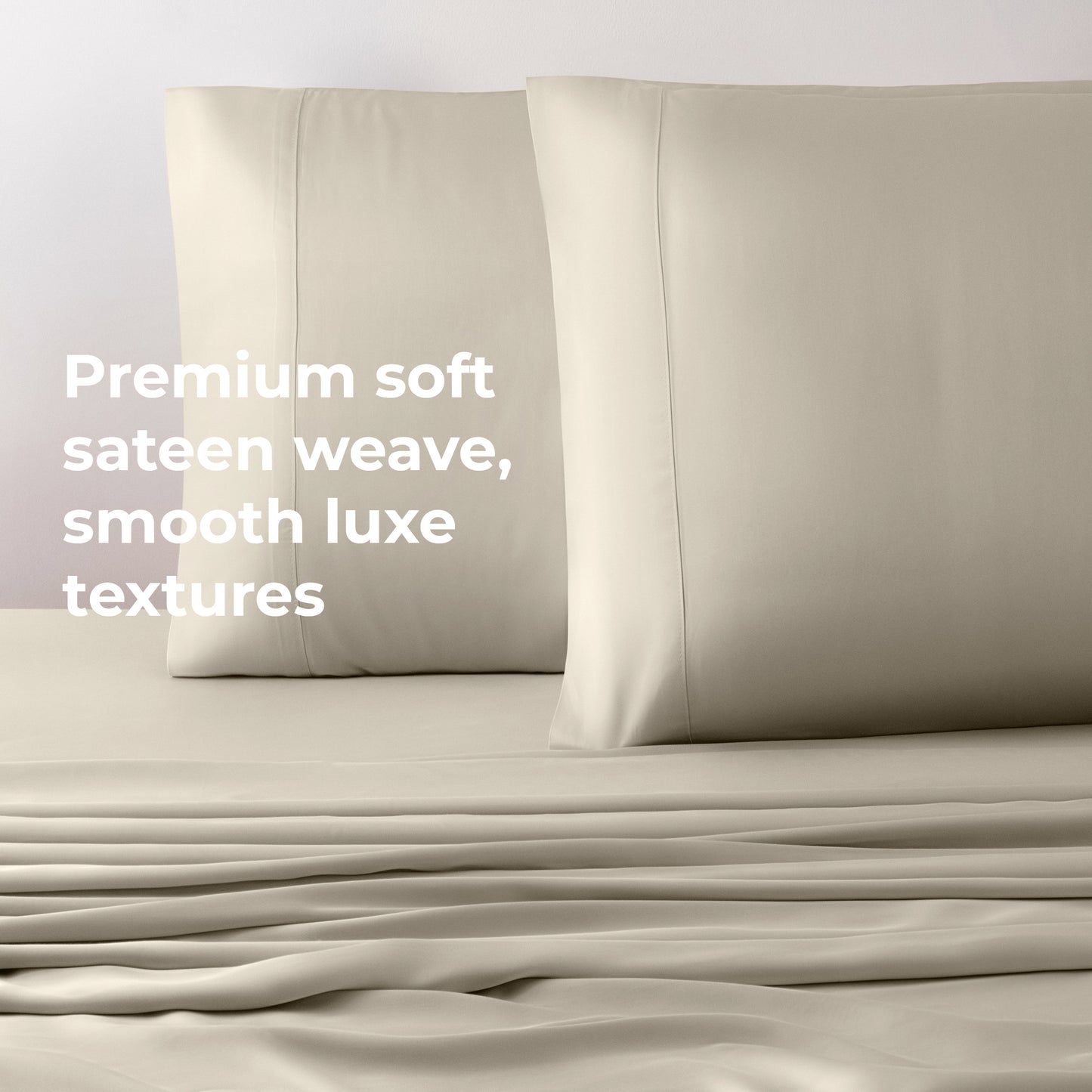 Cariloha Resort Bamboo 4-Piece Bed Sheet Set - Cooling, Odor-Resistant, Eco-Friendly, Hypoallergenic, Soft and Durable - Flat and Fitted Sheets and Two Pillowcases - Split King - Coconut Milk