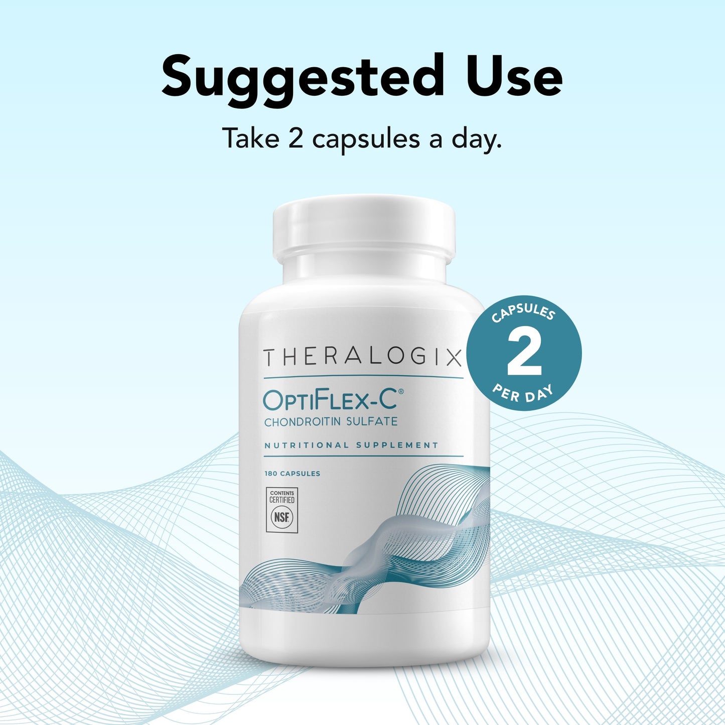 Theralogix OptiFlex-C Chondroitin Sulfate - 90-Day Supply - Chondroitin Capsules - Support Healthy Joint Function and Mobility - Joint Support Supplement for Women & Men - NSF Certified - 180 Capsules