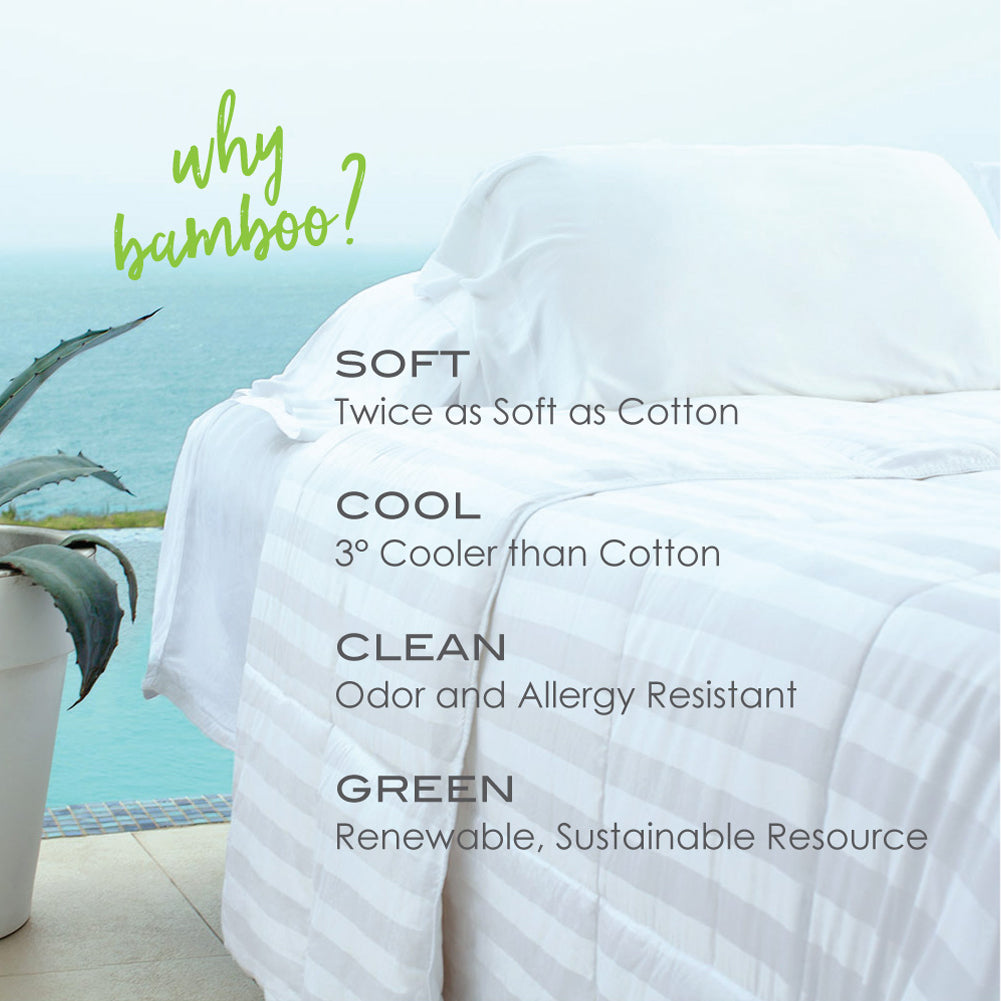 Cariloha All-Season, Organic Bamboo Duvet Comforter - Viscose-from-Bamboo Interior and Exterior - Comfortable, All-Weather Weight - 96" x 92" - Queen